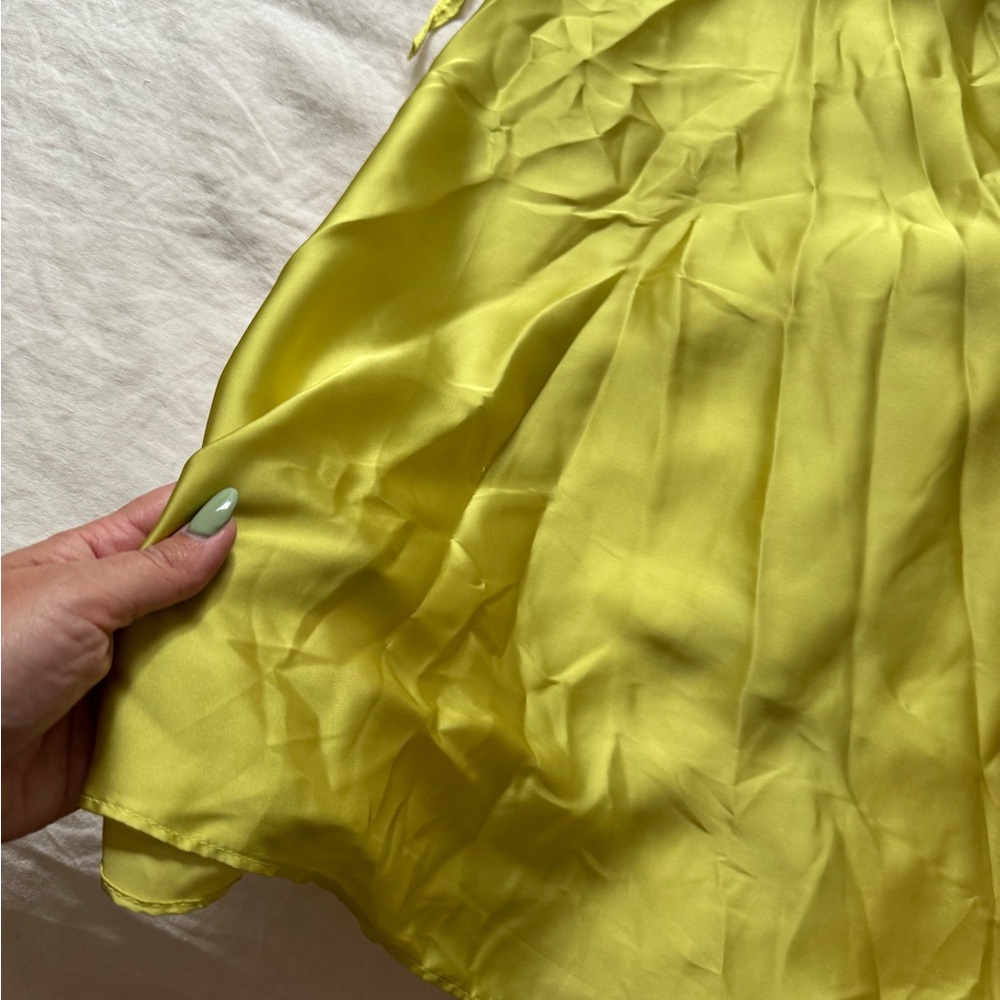 Baobab Collection Chartreuse Green One-Shoulder Mini Dress - Picture 9 of 10